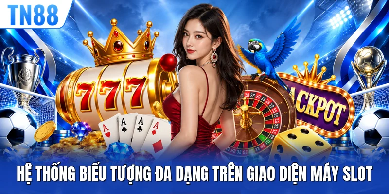 Hệ thống biểu tượng đa dạng trên giao diện máy slot
