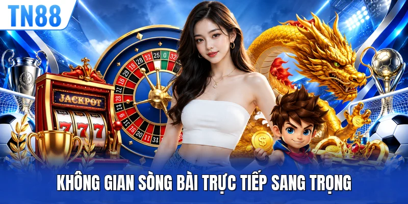 Không gian sòng bài trực tiếp sang trọng